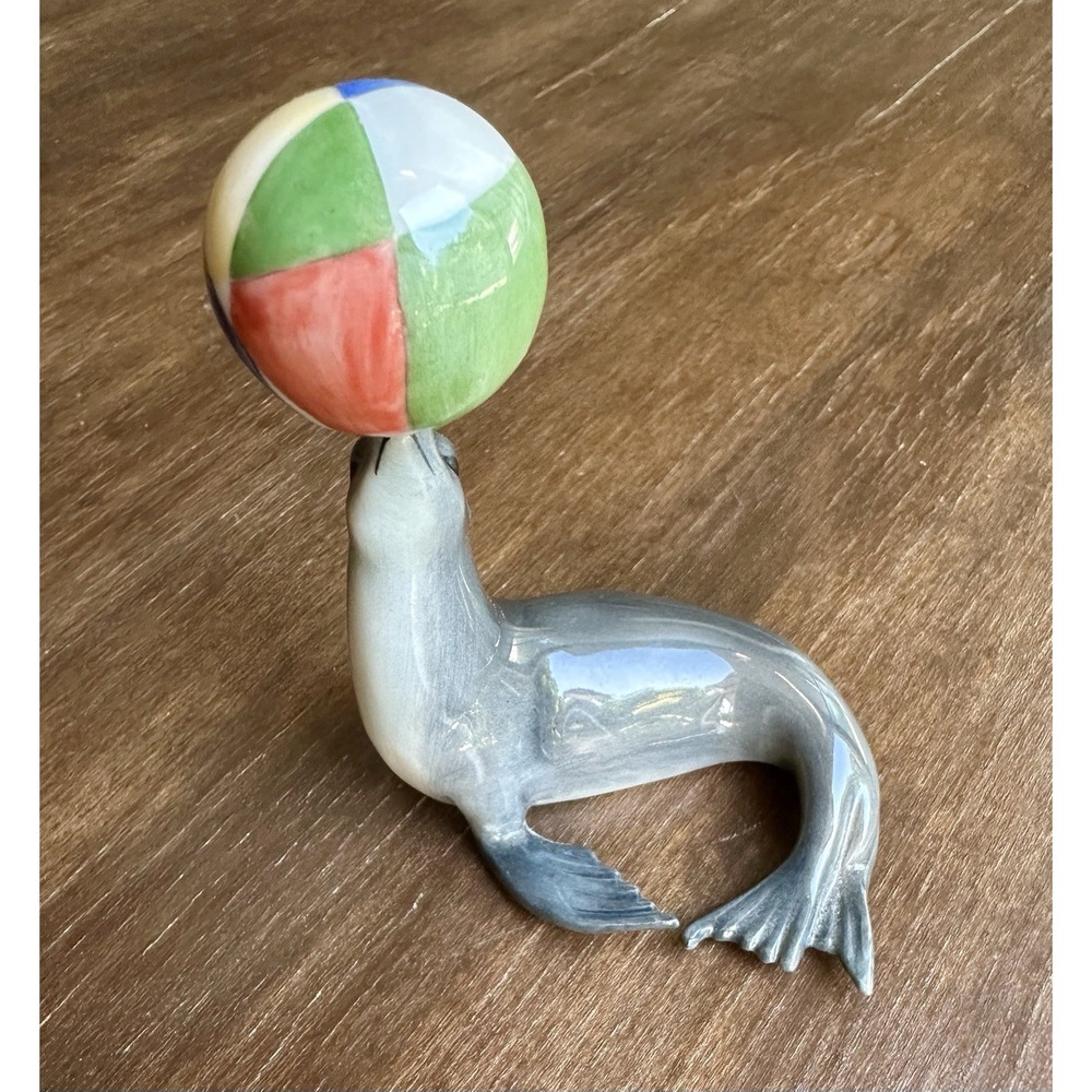 Royal Copenhagen Mini Collection Sea Lion with Ball Figurine 202 Circus 1st Qlty - Picture 6 of 11